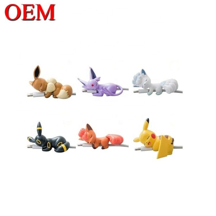 Фабрика Custom OEM Cute 3D Mini Figure Anime Телефон кабель укус игрушки пользование пластиковых ПВХ виниловых игрушек