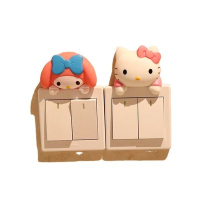 Kt Cat Мультипликационный переключатель крышка комната декор 3D наклейка переключателя на выходе наклейка на стену