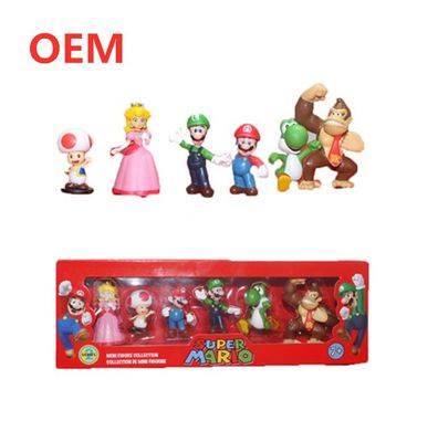 Мини-фигурки Верховный ПВХ Action Figure Модель 6 штук набор Mario Toy Manufacturer