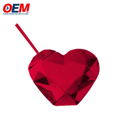На заказ PP двойная стена чашка со соломой OEM Sweet Heart 450 мл пластиковый стакан с водой
