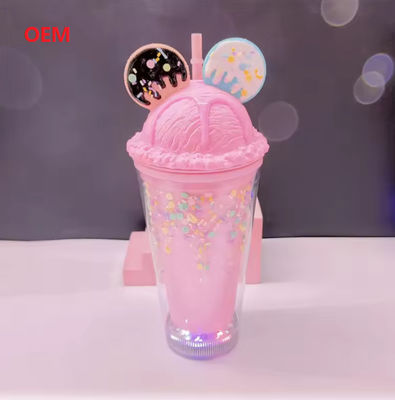 Ледяная чашка Бутылка с водой Детская пластиковая соломенная чашка